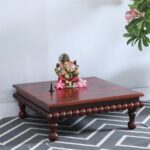 Sheesham Wood Pooja Chowkie In Brown