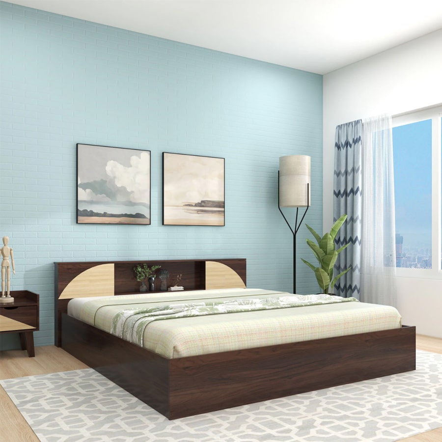 Vida Queen Size Bed With Headboard & Box Storage