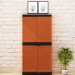 Freedom Plastic Shoe Cabinet in Rust & Weathered Brown