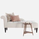 Luxe Velvet Chaise Lounger in White Colour