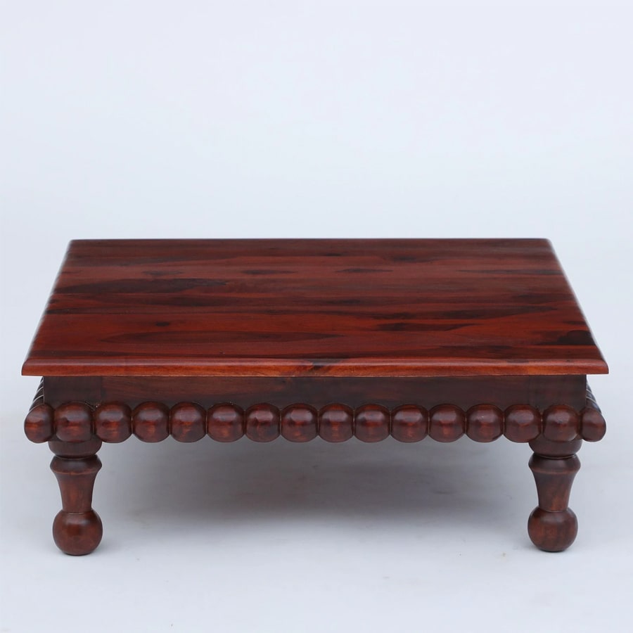 Sheesham Wood Pooja Chowkie In Brown