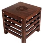 Antique Solid Wood Foot Stool in Brown Colour