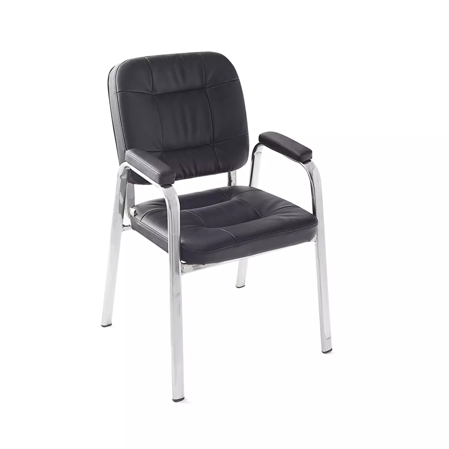 Da URBAN Dalton_Black Leatherette Visitor Chair Black