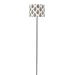 Modern Black metal Floor Lamp with Tropical Print Shade