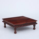 Sheesham Wood Pooja Chowkie In Brown