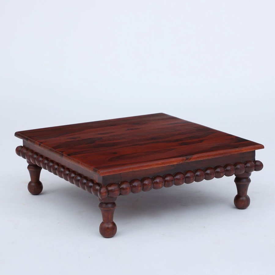 Sheesham Wood Pooja Chowkie In Brown