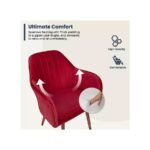 Vergo Plush Red Solid Back Accent Chair for Living Room