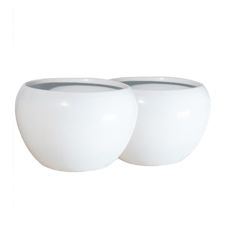 White Metal Indoor and Outdoor Desk Pot