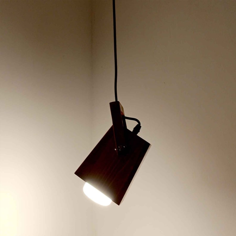 Focal Brown Solid Wood Single Hanging Light