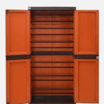 Freedom Plastic Shoe Cabinet in Rust & Weathered Brown