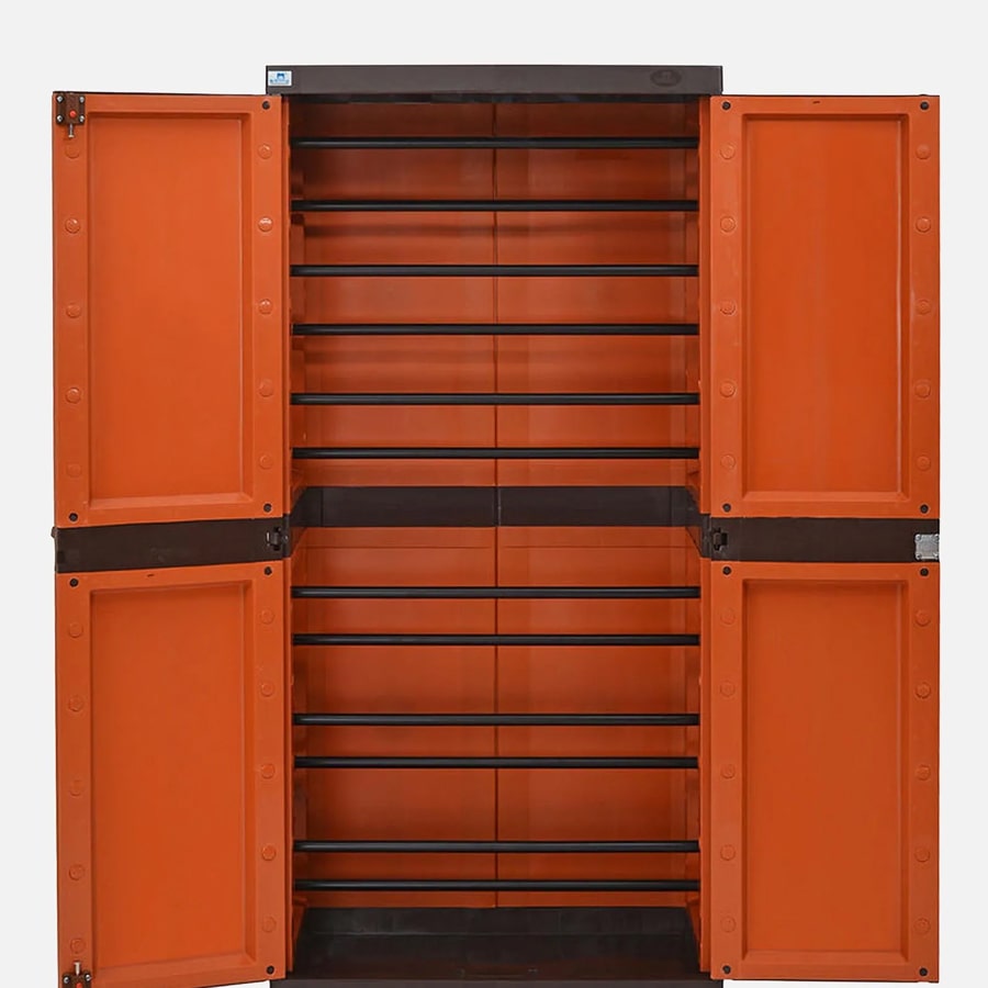 Freedom Plastic Shoe Cabinet in Rust & Weathered Brown