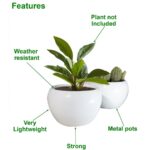 White Metal Indoor and Outdoor Desk Pot