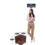 Antique Solid Wood Foot Stool in Brown Colour