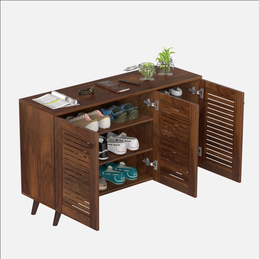 Carlem Shoe Cabinet In Brown Maple Colour