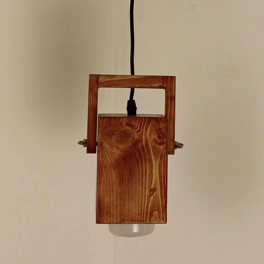 Focal Brown Solid Wood Single Hanging Light