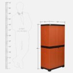 Freedom Plastic Shoe Cabinet in Rust & Weathered Brown